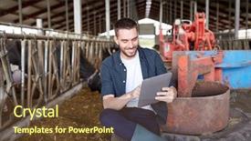  Presentation with agriculture technology - Slides featuring farmers network - agriculture industry farming people technology background and a tawny brown colored foreground