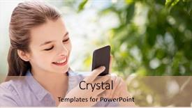  Presentation with green technology - Slide deck featuring people technology and communication concept - background and a coral colored foreground