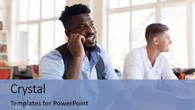  Presentation with pub - Slide deck enhanced with people technology and communication concept background and a  colored foreground