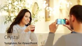  Presentation with dating - Slide set consisting of people-technology-and-dating-concept background and a coral colored foreground