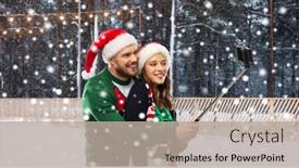  Presentation with rink - Audience pleasing PPT theme consisting of people-technology-and-holidays-concept backdrop and a mint green colored foreground