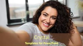  Presentation with young happy people smiling - Amazing presentation design having people-technology-and-leisure-concept backdrop and a tawny brown colored foreground