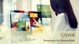  Presentation with mass media - Theme with people technology and mass media background and a soft green colored foreground