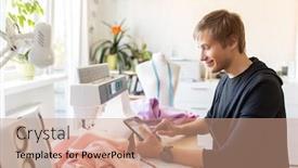  Presentation with tailoring - PPT layouts with people-technology-and-tailoring-concept background and a coral colored foreground