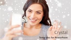  Presentation with winter video - Slide set consisting of people technology communication chistmas background and a lemonade colored foreground