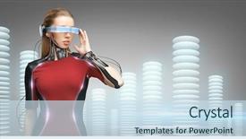  Presentation with wearable - Amazing presentation having people technology future and progress backdrop and a sky blue colored foreground