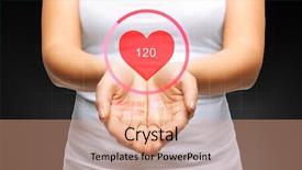  Presentation with technology health - Presentation theme enhanced with people technology health care monitoring background and a coral colored foreground