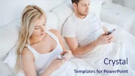  Presentation with internet communication - Presentation theme with people-technology-internet-and-communication background and a sky blue colored foreground