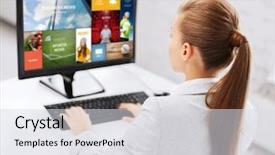  Presentation with mass media business technology internet - Slides having people technology media and education background and a light gray colored foreground