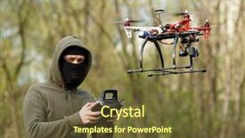  Presentation with tecnology - Presentation theme with people tecnology - man in mask operating background and a tawny brown colored foreground