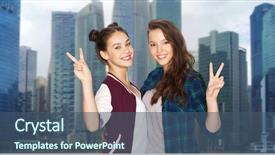  Presentation with singapore tourism - Presentation having people teens friendship travel and tourism concept - happy smiling pretty teenage girls hugging and showing peace hand sign over singapore city background background and a ocean colored foreground