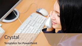  Presentation with french speaking countries - Slide set with people telefoned - young beautiful woman speaking background and a  colored foreground