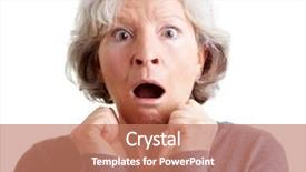  Presentation with elderly - Cool new PPT theme with people threat - frightened elderly woman looking surprised backdrop and a coral colored foreground