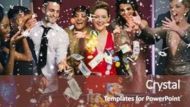  Presentation with people falling - Theme enhanced with people throwing chips and cash background and a tawny brown colored foreground