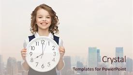  Presentation with limit - PPT theme featuring people time management and children background and a lemonade colored foreground