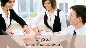  Presentation with blue and orange business people - Presentation theme enhanced with people to discuss a new background and a lemonade colored foreground