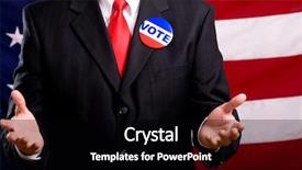  Presentation with vote - Theme with people to vote exercise priviledge background and a  colored foreground