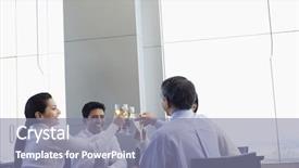  Presentation with restaurant toasting - Amazing PPT layouts having wonderful female runner runs on the water outdoors she wears a dark swimrun suit violet cap swim glasses and a stopwatch a lot of water splashes are around her body sun shines at her body backdrop and a violet colored foreground