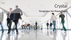  Presentation with moving art blue - PPT theme having people traffic - moving crowd motion blur background and a white colored foreground