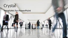  Presentation with motion - Presentation design featuring people traffic - moving crowd motion blur background and a light gray colored foreground