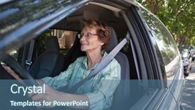  Presentation with active seniors senior e - Theme having people transportation - active senior woman smiling while background and a ocean colored foreground