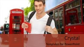  Presentation with people street - Cool new slides with people travel tourism and education backdrop and a tawny brown colored foreground