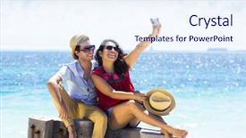  Presentation with latin america - PPT theme having people traveling in latin-america background and a sky blue colored foreground