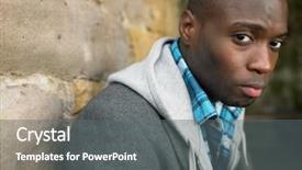  Presentation with leonardo vitruvian man - Theme featuring people trouble - portrait of young man background and a gray colored foreground