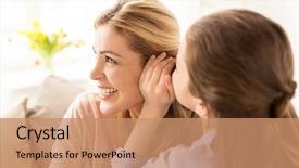  Presentation with trust - Presentation theme consisting of people trust and family concept background and a coral colored foreground