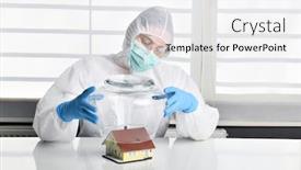  Presentation with covid - Colorful presentation theme enhanced with people-under-covid-19-quarantine backdrop and a white colored foreground