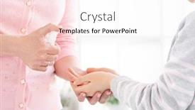  Presentation with people - Beautiful theme featuring people-using-sanitizer-on-hands backdrop and a white colored foreground