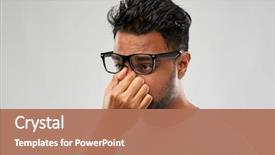  Presentation with vision - Amazing slide deck having people vision and overwork concept backdrop and a coral colored foreground