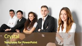  Presentation with interview - Slide deck enhanced with people waiting for interview background and a tawny brown colored foreground