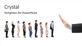  Presentation with waiting line - Slides featuring people waiting in line background and a white colored foreground