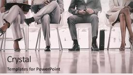  Presentation with waiting room - Slides enhanced with people waiting in waiting room background and a soft green colored foreground