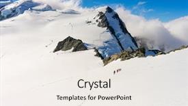  Presentation with snow - Colorful presentation theme enhanced with people walking among snow backdrop and a sky blue colored foreground