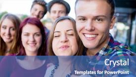  Presentation with city people walking - Audience pleasing presentation consisting of people walking down the street backdrop and a  colored foreground