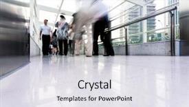  Presentation with rush hour - Slide set consisting of people walking in rush hour background and a white colored foreground