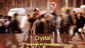  Presentation with rush hour - Slides consisting of people walking in rush hour background and a tawny brown colored foreground