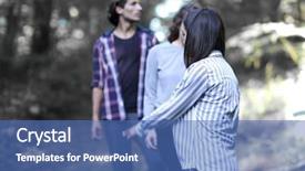  Presentation with elderly people walking difficulties - PPT layouts consisting of people walking in the woods background and a  colored foreground