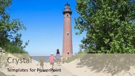  Presentation with walking - PPT theme with people-walking-to-see background and a lemonade colored foreground