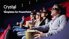  Presentation with movies - Theme consisting of people watch movies in cinema background and a black colored foreground