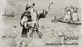  Presentation with flutes - Colorful PPT layouts enhanced with people wave - old man with two flutes backdrop and a light gray colored foreground