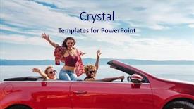  Presentation with sports - Cool new presentation with people waving from the red backdrop and a lemonade colored foreground