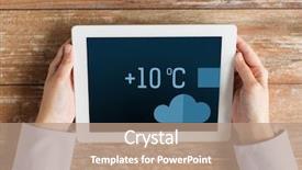  Presentation with forecast - Cool new PPT layouts with people weather forecast and technology backdrop and a coral colored foreground