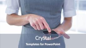  Presentation with phone - Presentation theme with people who texting with his background and a  colored foreground