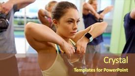  Presentation with heart rate - Cool new slides with people with kettlebells and heart backdrop and a tawny brown colored foreground