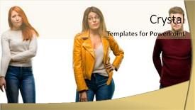  Presentation with group of diverse people - Presentation theme with people woman and man doubt background and a lemonade colored foreground