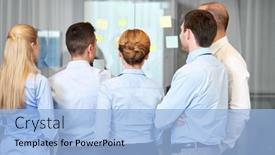  Presentation with team work - Amazing PPT theme having people-work-and-corporate-concept backdrop and a light blue colored foreground