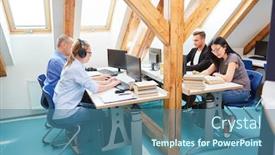  Presentation with developer - Slides having people-work-together-in-co background and a ocean colored foreground